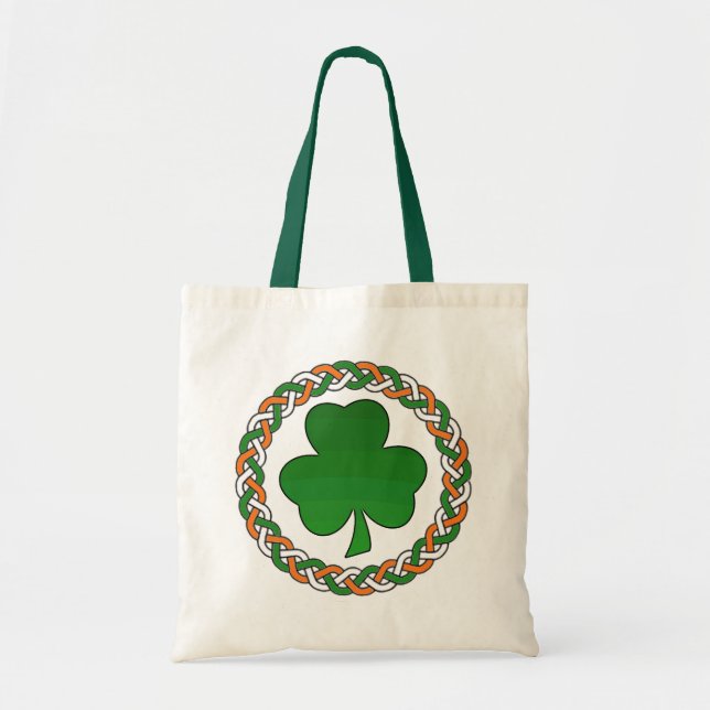 Bolsa de shamrock celeste verde naranja blanco (Frente)