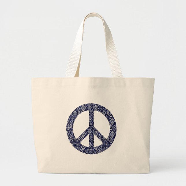 Bolsa de signos de paz de Bandana azul (Frente)