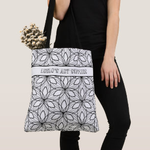 Bolsa de suministro de arte geométrico en blanco 