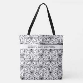 Bolsa de suministro de arte geométrico en blanco y