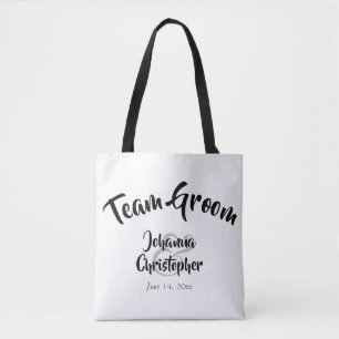 Bolsa de swag de Boda blanco y negro Team Groom