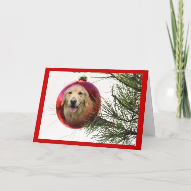 Bolsa de tarjetas de Navidades de Golden Retriever (Anverso)