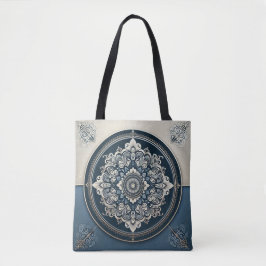 Bolsa de té azul y beige de estilo Damasco