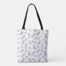 Bolsa de té botánica minimalista en blanco y negro