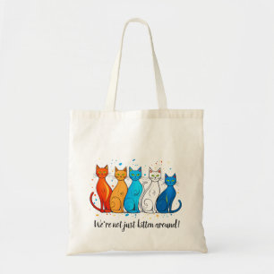 Bolsa de té con tema de gato con un diseño colorid