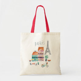 Bolsa de té con una copia de la ciudad de París.