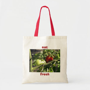 Bolsa de té de canvas Grocery - Tomates, rojo y ve