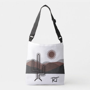 Bolsa de té de estilo suroeste con montañas y cact