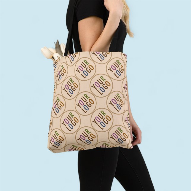 Bolsa de té de todo el Personalizado de impresión  (MISOOK Beige All-Over-Print Tote Bag with Your Logo Pattern)