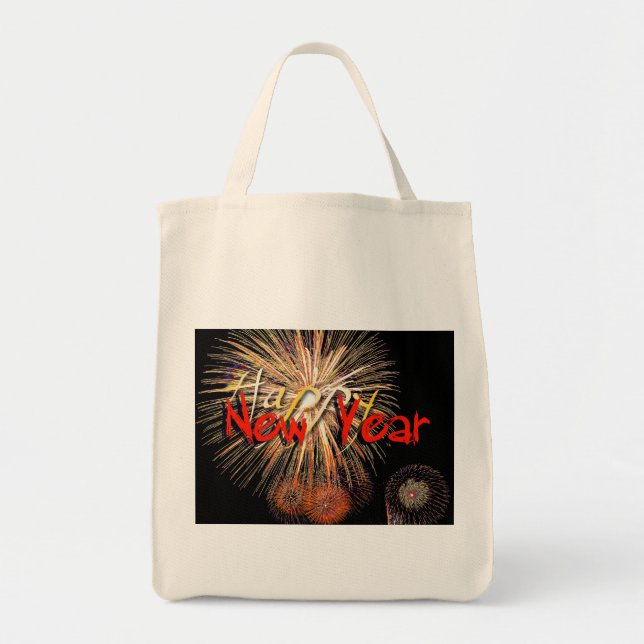 Bolsa de té feliz año nuevo 2019 de fuegos artific (Frente)