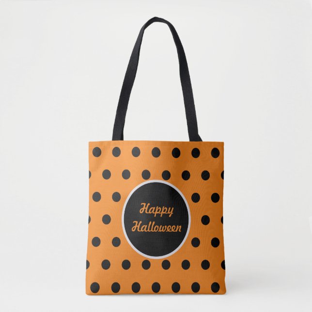 Bolsa de té feliz de Halloween (Naranja y negro) (Anverso)