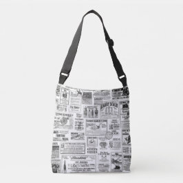 Bolsa de té impresa en periódico blanco y negro