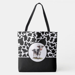 Bolsa de té - Impresión en blanco y negro de vaca