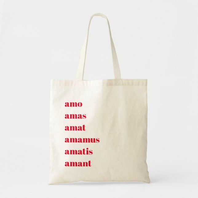 Bolsa de té latina, Amo Amas Amat, tema de los día (Frente)