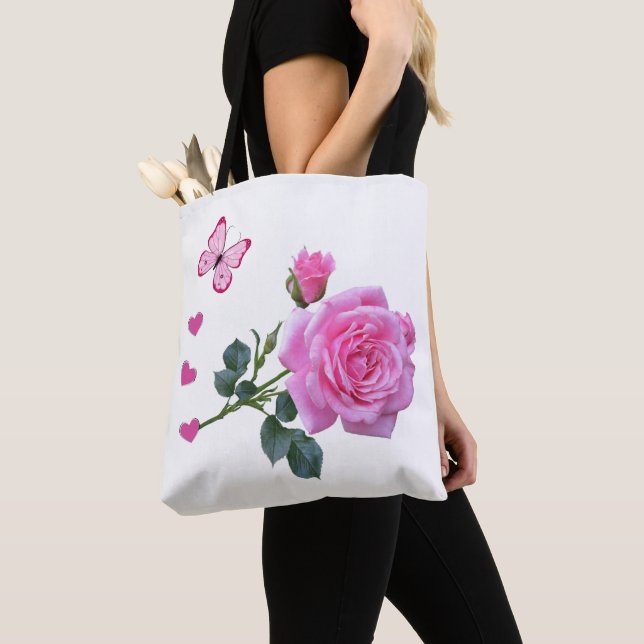 Bolsa de té Mariposa rosa rosa besa los corazones (Detalle)
