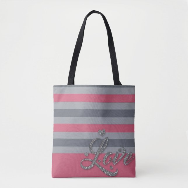 Bolsa de té personalizada con franjas rosadas (Anverso)