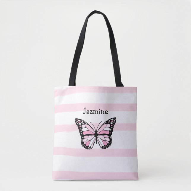 Bolsa de té personalizada con mariposa rosa (Anverso)