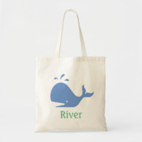 Bolsa de té personalizada de ballena, azul y verde