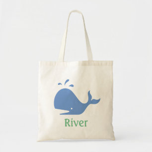 Bolsa de té personalizada de ballena, azul y verde