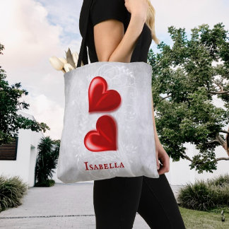 Bolsa de té personalizada de los corazones rojos