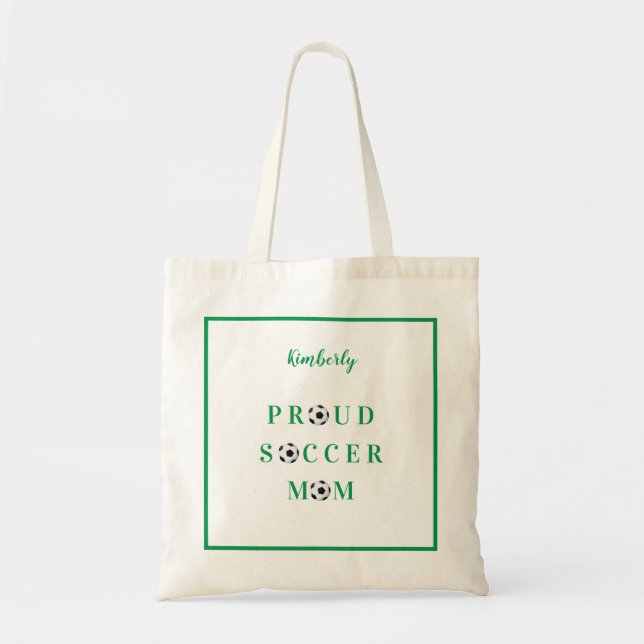 Bolsa de té personalizada de Orgullosa Mamá de Fút (Frente)