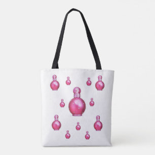 bolsa de té spa botellas de perfume rosa
