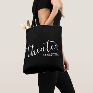 Bolsa de teatro Tote negro personalizado para clas
