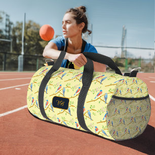 Bolsa de tela azul amarilla