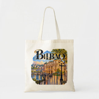 Bolsa de tela Bilbao con ilustración de la ciudad