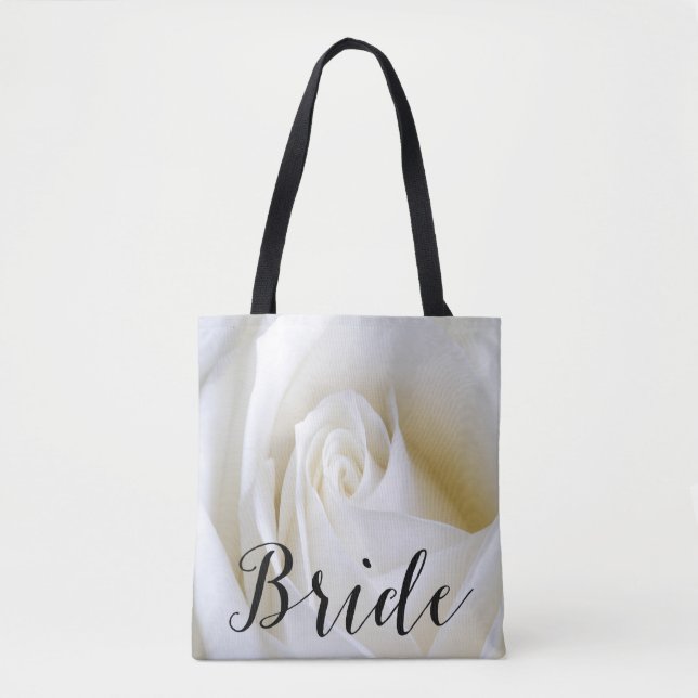 Bolsa de tela blanca de novia sobre todo (Anverso)