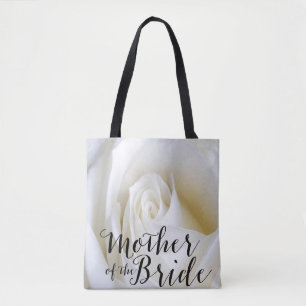 Bolsa de tela blanca de rosa