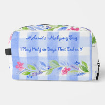 Bolsa de tela con dados y azulejos de Mahjong con