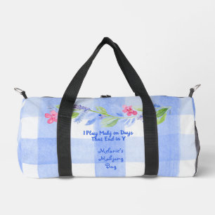 Bolsa de tela con dados y baldosas de Mahjong con