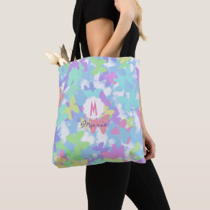 Bolsa de tela con estampado de mariposa