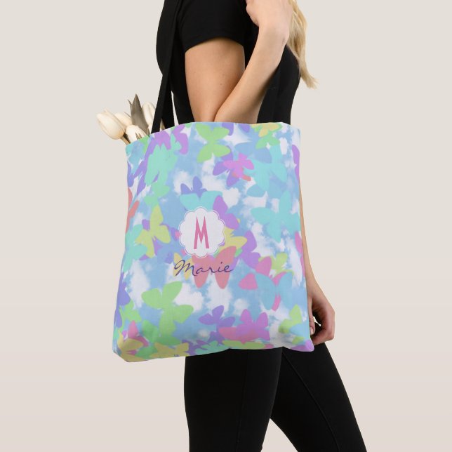 Bolsa de tela con estampado de mariposa (Detalle)