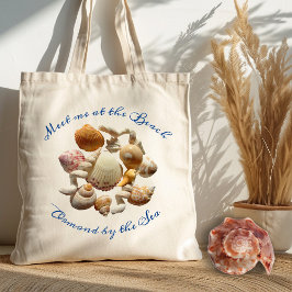 Bolsa de tela con frase de playa de conchas reales