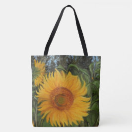 Bolsa de tela con girasol enorme