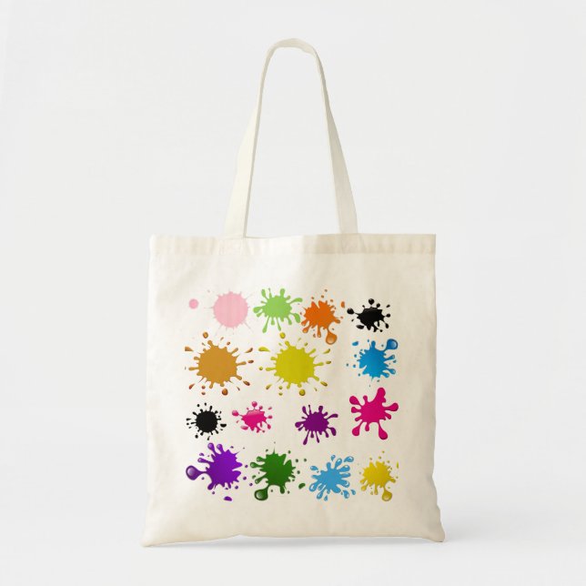 bolsa de tela con manchas de colores (Frente)