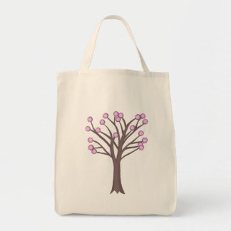 Bolsa de tela de árbol de puntos de polka rosa est