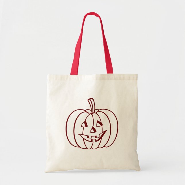 Bolsa de tela de calabaza de Halloween de bajo cos (Frente)