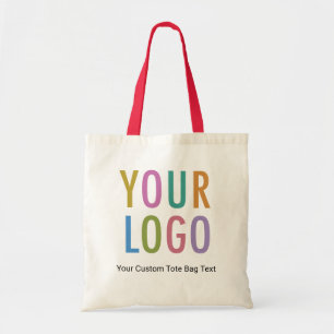 Bolsa de tela de logotipo doble cara con mango roj