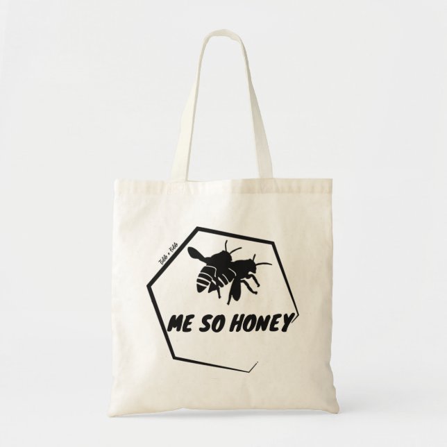 Bolsa de tela ecológica con adorables abejas (Frente)