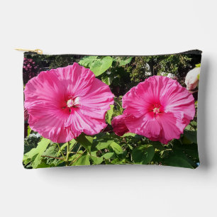 Bolsa de tela estampada con hibisco rosa