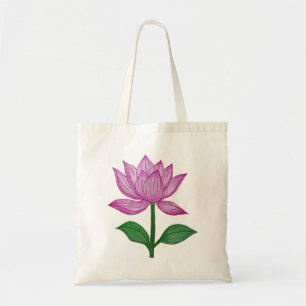 Bolsa de tela flor rosada