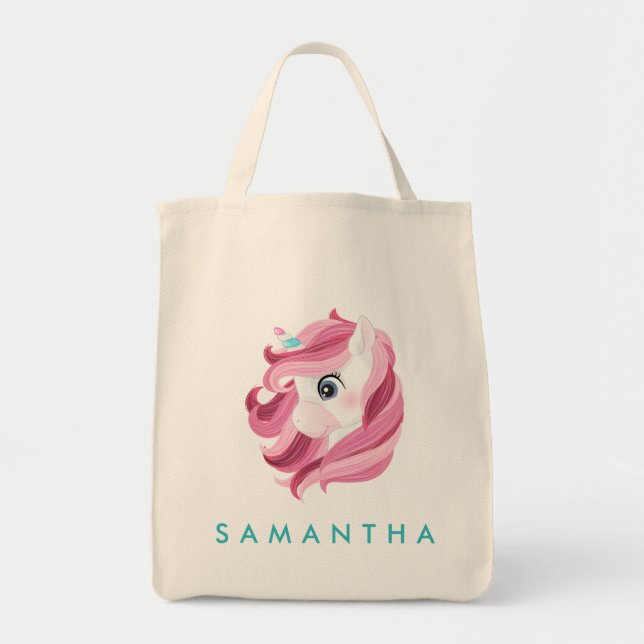 Bolsa de tetas azul de arcoiris unicornio personal (Frente)