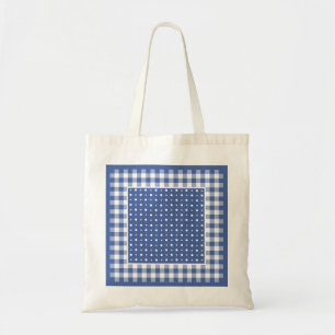 Bolsa de tetas, azul oscuro, puntos y cheques de p