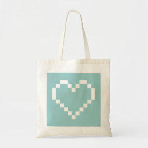 Bolsa de tetas con icono de corazón pixelado verde