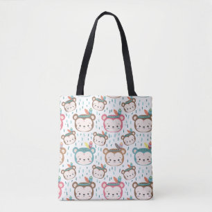 Bolsa de tetas con patrón de oso cortado con boho