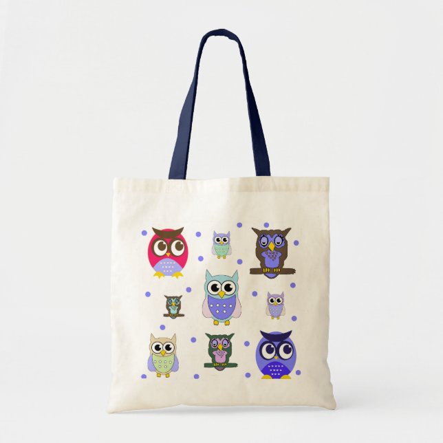 Bolsa de tetas de búhos coloridas (Frente)