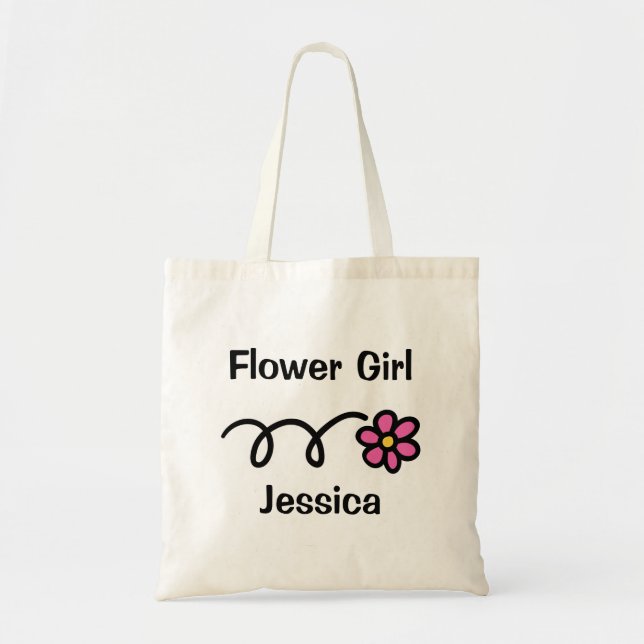 Bolsa de tetas de chica de flor mate con nombre pe (Frente)